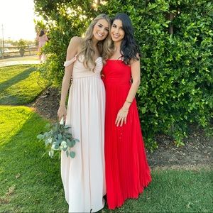 Off-the-shoulder Floor Length Blush Gown